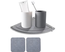 Instant Dry Sink Organizer - 3-delige Sneldrogende Stenen Houder - Absorberende Opbergbak voor Aanrecht - Sneldrogend Rek voor Thuis Badkamer en Keuken (Grijs)