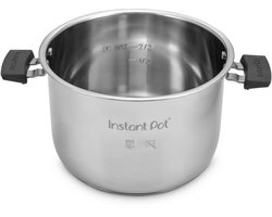 Instant Pot Plus 5,7L Roestvrijstalen Binnenpan - Duurzame RVS constructie - Handgrepen met goede grip - Compatibel met Plus WiFi en Pro WiFi modellen - Vaatwasserbestendig - Gelijkmatige warmteverdeling - Met maatstrepen