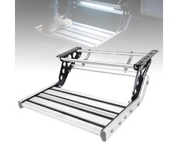 Instaptrap Camper - Caravan Opstap - Veilig Instappen - Met LED Verlichting - 150 kg Draaglast - Aluminium