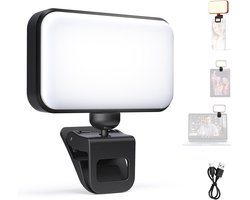 Instapversie LED Selfie Licht, 54 LEDs Plastic Clip op Telefoon Vullen Verlichting Geschikt voor iPhone, Draagbaar voor Computer Laptop Webcam Zoom Video Conferentie Make-up Opname