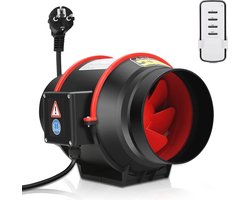 Instelbare Rookafzuiging en Buisventilator - 150 mm met Afstandsbediening voor Badkamer, Toilet, Keuken en Tent