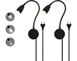 Instelbare Wandlamp voor Bed met Flexibele Zwanenhals en LED Verlichting - 2 Stuks