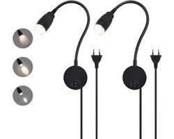 Instelbare Wandlamp voor Bed met Flexibele Zwanenhals en LED Verlichting - 2 Stuks