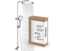 instmaier Cleo - Regendouche - Chroom/Wit - met waterbesparende handdouche - grote hoofddouche - doucheset