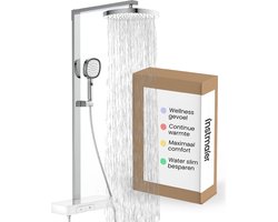 instmaier Cleo - Regendouche met kraan - Chroom/Wit - Design thermostaat met groot legvlak