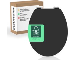 instmaier Gaia - toiletzitting - MDF hout - duurzaam met FSC-certificering - Zwart