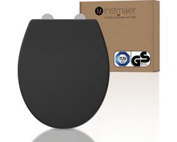 instmaier WC bril - TÜV getest - Duroplast - ovale vorm - Zwart