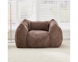 Intebiki fauteuil - Loungestoel - zitzakstoel - Hoogdichtheid Versnipperd Schuim - loveseat - Ergonomische Rugleuning - Relaxstoel voor Woonkamer en Slaapkamer - Draagvermogen 200 kg - Koffiebruin