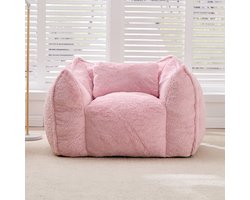 Intebiki fauteuil - Loungestoel - zitzakstoel - Hoogdichtheid Versnipperd Schuim - loveseat - Ergonomische Rugleuning - Relaxstoel voor Woonkamer en Slaapkamer - Draagvermogen 200 kg - roze