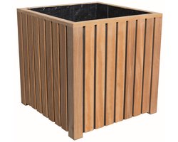 Intergard Bloembak plantenbak vierkant bangkirai hardhout 50x50cm