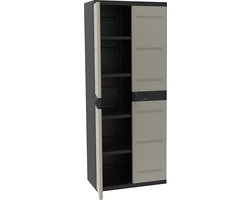 Intergard Kunststof opbergkast zwart 70x176cm