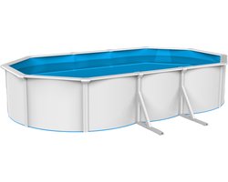 Interhiva Zwembad Bonaire – Ovaal Stalen Zwembad 6,10 x 3,60 x 1,20 m – Inclusief Filterinstallatie & Afdekzeil – Compleet Zwembadpakket voor de Tuin