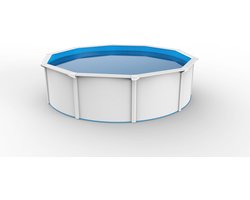 Interhiva Zwembad Bonaire – Rond Stalen Zwembad 3,60 x 1,20 m – Inclusief Filterinstallatie & Afdekzeil – Compleet Zwembadpakket voor de Tuin