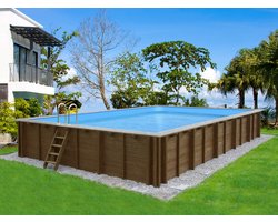 Interhiva Zwembad Sumatra 6,00m x 3,00m x 1,38m (rechthoek) inclusief basis pakket - Houtenzwembad