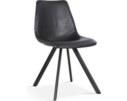 Interiax Eetkamerstoel Anna PU Zwart