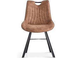 Interiax Eetkamerstoel Ida Micro Fiber PU Donkerbruin