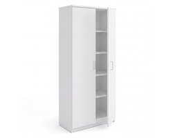 Interiax Kledingkast 'Amelie' - Opbergkast met 2 Deuren & 4 Legplanken | Wit | 180x80x40 cm