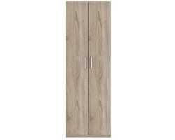 Interiax Opbergkast - Kledingkast 'Mila' - 2 Deuren & 4 Legplanken | Sonoma Eik | 180x60x42 cm