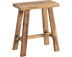 Interieurdirekt - Teakhouten Krukje - 40cm - Naturel