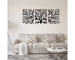 Interiorsigns - Wandpaneel - Tree Tops - Vilt - Zwart - 3-luik