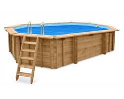 Interline houten zwembad „Bali“ 4,60 × 2,85 m × 1,36 m achthoekig ovaal – Basis Pakket