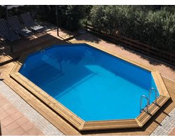 Interline Houten Zwembad Bali - Ovaal - 640 x 400 cm - Opbouw en Inbouw - basis pakket