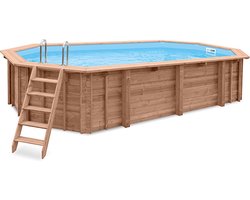 Interline Houten Zwembad Bali - Ovaal - 640 x 400 cm - Opbouw en Inbouw - Inclusief accessoires