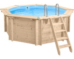 Interline Houten Zwembad Bali - Rond - 355 x 116 cm - Opbouw en Inbouw - Inclusief accessoires