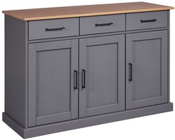 Interlink - dressoir 3Deuren en 3 laden Forenzo grijs- massief grenen - 131 x 86 cm