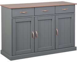 Interlink SAS - Luzerna dressoir met 3 deuren en 3 laden grijs, bruin.
