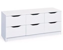 Interlink SAS Westphalen ladekast - Hout - 6 lades - 120x50x40 cm - Wit
