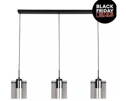 Interno Hanglamp 3 lichts downlight zwart/smoke glas - Modern - Freelight - 2 jaar garantie