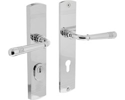Intersteel Achterdeurbeslag Helena 239x50mm kruk/kruk profielcilindergat 72mm met kerntrekbeveiliging chroom
