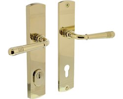 Intersteel Achterdeurbeslag Helena 239x50mm kruk/kruk profielcilindergat 92mm met kerntrekbeveiliging PVD messingkleur