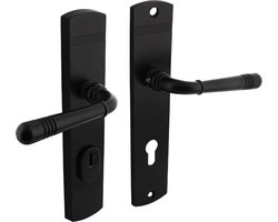 Intersteel Achterdeurbeslag Helena kruk/kruk profielcilindergat 72 mm met kerntrekbeveiliging zwart