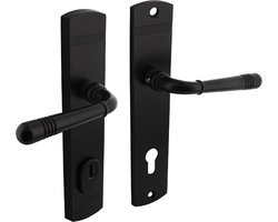 Intersteel Achterdeurbeslag Helena kruk/kruk profielcilindergat 92 mm met kerntrekbeveiliging zwart