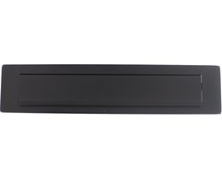 Intersteel Brievenbus met klep/regenrand rvs/mat zwart