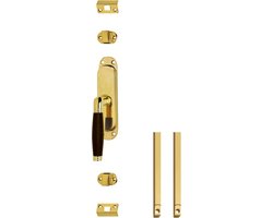 Intersteel Kruk-espagnolet links Ton 222 met stangenset 2x 1250 mm messing ongelakt /ebbenhout