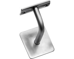 Intersteel Leuninghouder gebogen vierkant vlak rvs geborsteld