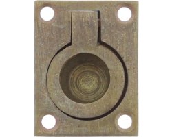 Intersteel Luikring rechthoekig 65 x 49 mm messing getrommeld