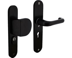Intersteel Veiligheidsbeslag SKG*** greep/kruk profielcilinder 55 mm met kerntrekbeveiliging aluminium zwart