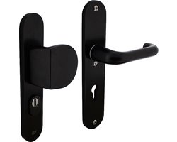 Intersteel Veiligheidsbeslag SKG*** greep/kruk profielcilinder 72 mm met kerntrekbeveiliging aluminium zwart