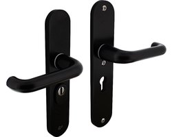 Intersteel Veiligheidsbeslag SKG*** kruk/kruk profielcilinder 55 mm met kerntrekbeveiliging aluminium zwart