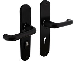 Intersteel Veiligheidsbeslag SKG*** kruk/kruk profielcilinder 72 mm met kerntrekbeveiliging aluminium zwart