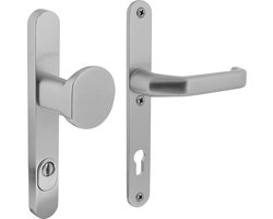 Intersteel Veiligheidsbeslag smal SKG*** greep/kruk profielcilinder 92 mm met kerntrekbeveiliging aluminium