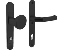 Intersteel Veiligheidsbeslag smal SKG*** greep/kruk profielcilinder 92 mm met kerntrekbeveiliging zwart