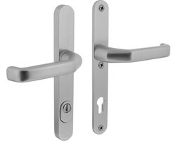 Intersteel Veiligheidsbeslag smal SKG*** kruk/kruk profielcilinder 92 mm met kerntrekbeveiliging aluminium