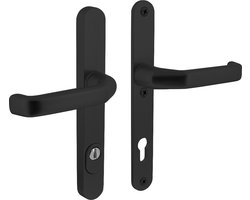 Intersteel Veiligheidsbeslag smal SKG*** kruk/kruk profielcilinder 92 mm met kerntrekbeveiliging zwart
