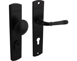 Intersteel Voordeurbeslag Helena knop/kruk profielcilindergat 72 mm met kerntrekbeveiliging zwart