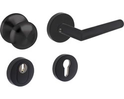 Intersteel Voordeurset veiligheidsbeslag SKG*** rond rvs zwart